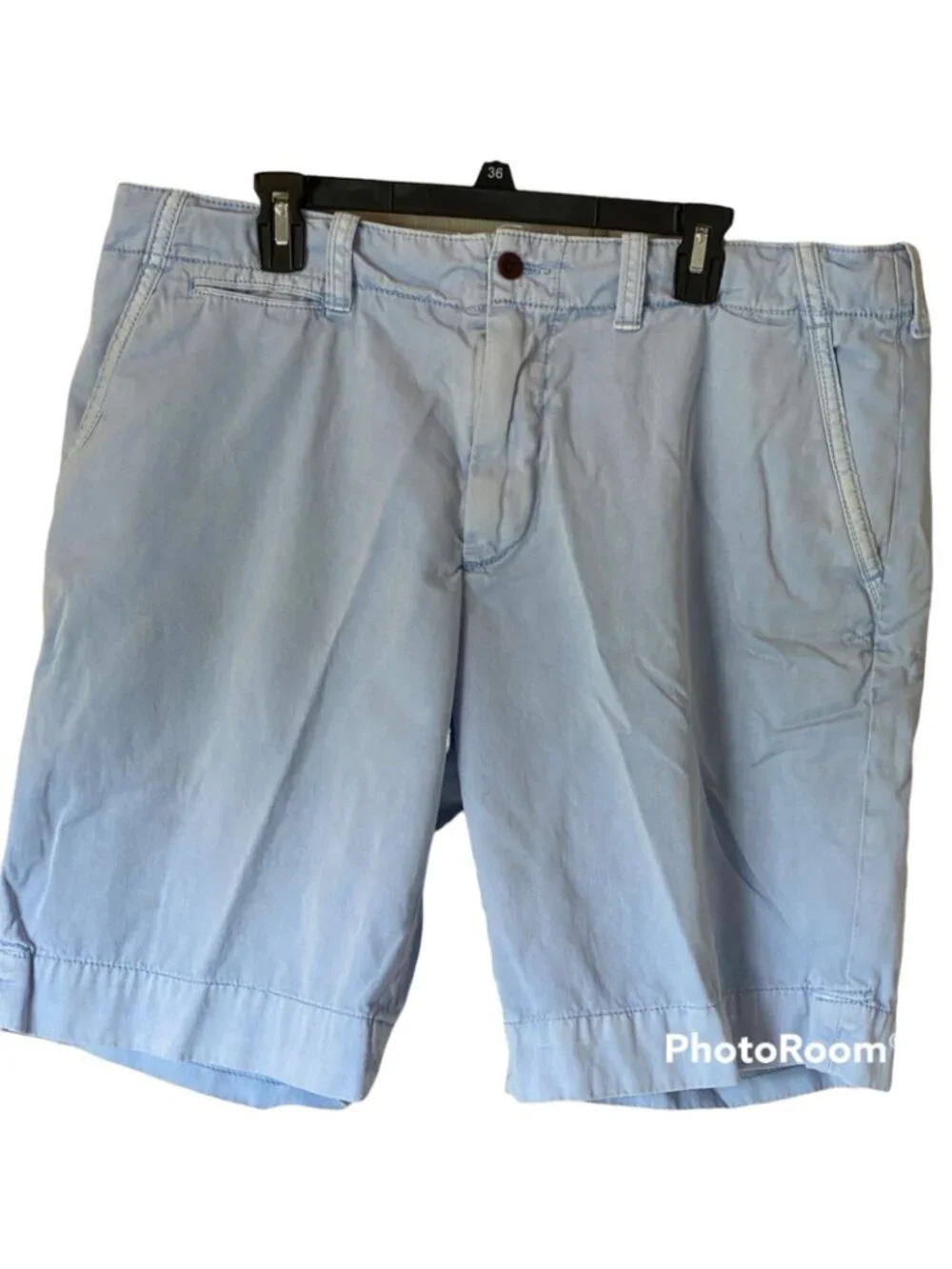 Polo Ralph Lauren Shorts Men 38 Light Blue Flat Front Casual Summer Beach Cotton